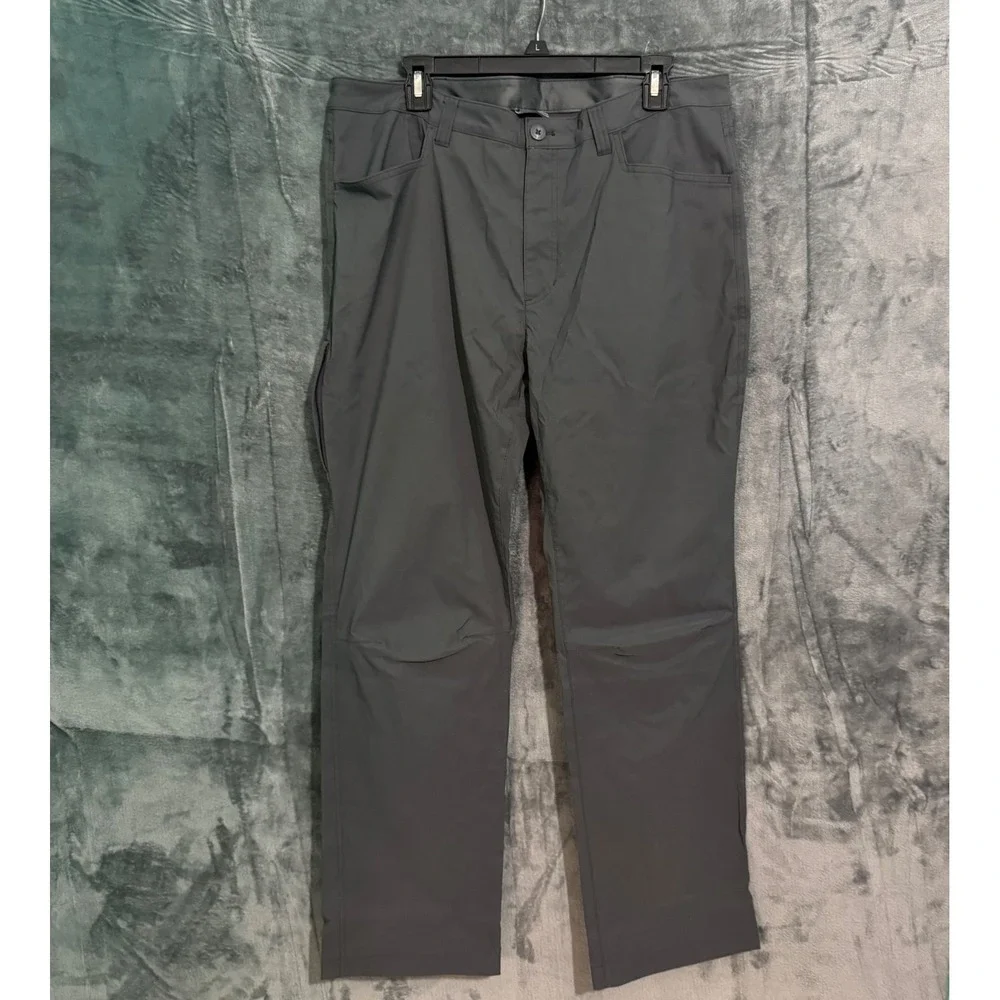 Eddie baur Pants Mens 36 X 32 Solid Gray Chino Hiking Outdoor
